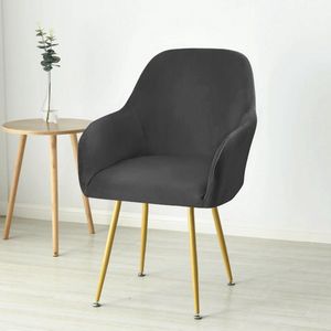 RALFOS Stoelhoes eetkamerstoel kuip velvet Zwart | Ralfos | Verkrijgbaar per stuk, Set van 4, 6 en 8 - Volumekorting | Zacht velvet | Stoelhoes | Stoelhoezen eetkamerstoelen | Hoezen | Rekbaar, afneembaar, wasbaar en duurzaam | Moderne stoelhoezen