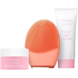 FOREO Clean Balance LUNA 4 Bundel - Gezichtsreinigingsborstel voor de normale huid + LUNA Micro-Foam Gezichtsreiniger 2.0 100 ml + LUNA Reinigingsbalsem 15 ml - Verstevigende Gezichtsmassager