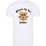Heren Tee SS met Ballin Est. 2013 Born To Be Tee Print - Wit - Maat XXL
