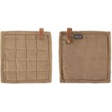 Tiseco Home Studio - Velmar - Pannenlappen - Taupe - Set van 2