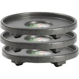 PlasticForte - Planten Trolley - Rond - Antraciet - Kunststof - 6 Stuks
