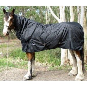 LuBa Paardendekens - Regendeken - Combo Afneembare hals - Extreme Turnout outdoor - Zwart - 205 cm
