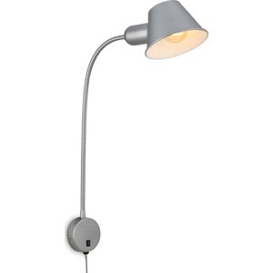 BRILONER Bedlamp wandlamp draaibare leeslamp excl. 1xE27 10W chroom slaapkamer