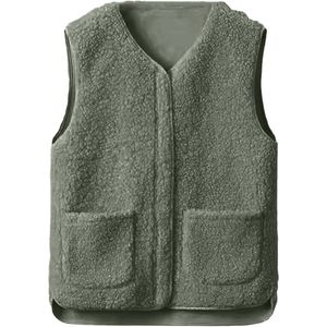 Teddy Fleece Vest voor Dames - Casual Mouwloos Pluche Vest voor Herfst en Winter