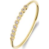 Lucardi - 14 Karaat Geelgouden Ring - Goud - Zirkonia - 17 / 53 mm