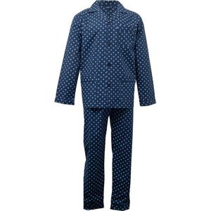 Heren doorknoop pyjama katoen blue maat L (52)