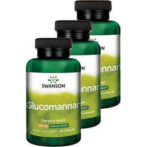 Swanson | Glucomannan 665mg | 90 Capsules | 3 stuks | 3 x 90 Capsules