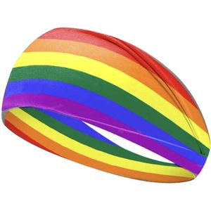 GoedeDoelen.Shop | Hoofdband Regenboog | Bandana | Pride | Sportband | Statement | Unisex | Rainbow | Gelijkheid | Love Is Love | One Size | Regenboog