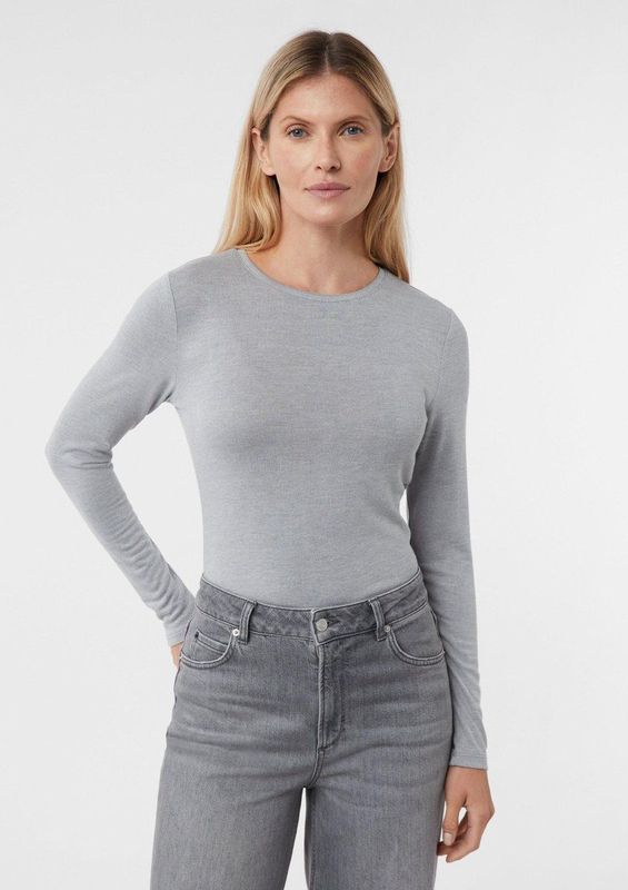 comma - T-Shirt - Lange Mouwen - Glitterdetails