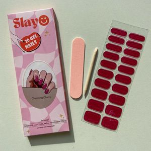 Slayo© - Gellak Stickers - Charming Cherry - Nagelstickers - Gel Nail Wraps - Nail Art Stickers - Nail Art - Gellak Nagels - Gel Nagel Stickers - Nail Wraps - LED/UV lamp nodig