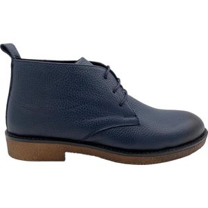 Desert boots- Veterschoenen- Nette schoenen- Heren laarzen 1035- Leer- Blauw- Maat 43