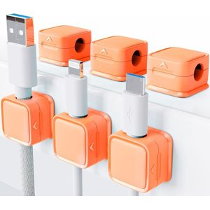 Kabelhouder, kabelclips, kabelbeheer, 6-pack magnetische bureaukabelorganizer, sterk zelfklevende draadopladerhouder voor nachtkastje, keukenapparatuur