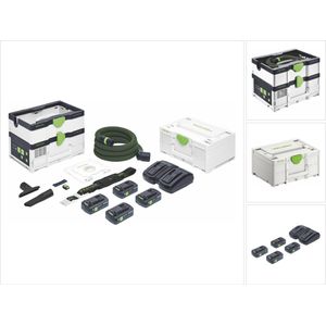 Festool CTMC SYS HPC 4,0 I-Plus accu mobiele stofafzuiger 36 V ( 2x 18 V ) stofklasse M ( 576942 ) + 4x accu 4,0 Ah + lader + systainer