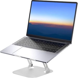 Springos Laptopstandaard - Opvouwbaar - Standaard - Metaal - Zilver