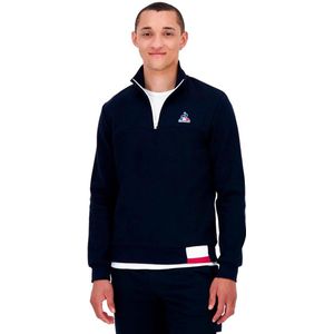 Le Coq Sportif - Tricolore - Sweatshirt - Blauw - Met Halve Rits