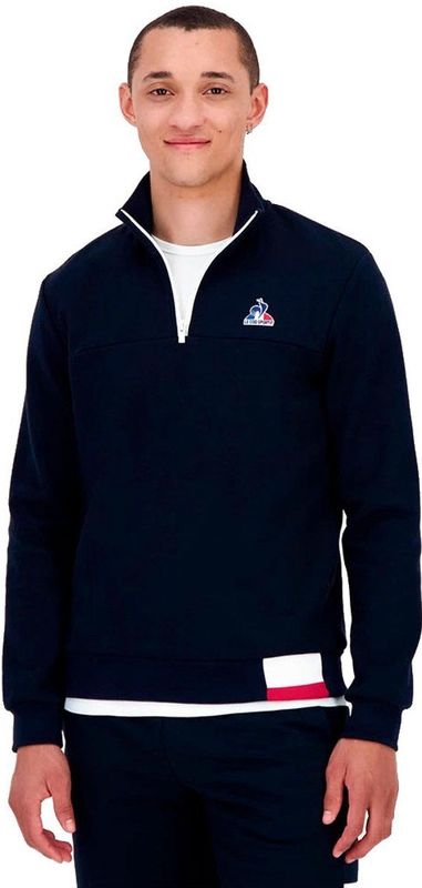 Le Coq Sportif - Tricolore - Sweatshirt - Blauw - Met Halve Rits