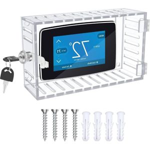 Universele Thermostaatslotkast Grote Doorzichtige Thermostaatafdekking - Sleutel - Muur - 18 * 10 * 5cm .