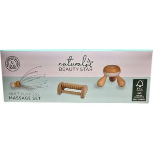 Natural Beauty Star Multipurpose Massage set - Beauty Star houten massageset - Body Massager - Full Body Relaxation