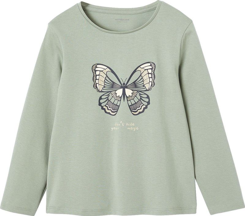 Vertbaudet - T-shirt - Meisjes - Lange Mouwen - Met Glitterdetails