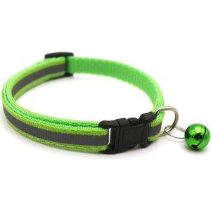 Reflecterende kattenhalsband Met belletje - licht groen - Veilig in het donker - Verstelbaar