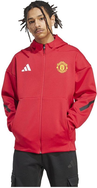 adidas - Manchester United Anthem - Trainingsjack - Rood Zwart Wit - 2025-2026