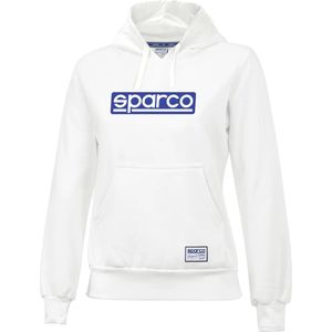 Sparco ORIGINAL Hoodie voor dames - Dames hoodie met Sparco logo - Wit - Dame hoodie maat S