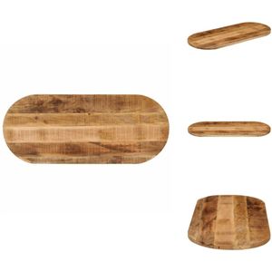 vidaXL Tafelblad - Tafelbladen - Vervangend Tafelblad - Meubelpaneel - Tafelblad ovaal 140x50x3,8 cm massief ruw mangohout