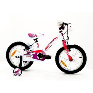 Sprint Alice - Mountainbike - Meisjesfiets 18 inch - Framemaat: 26 cm - Wit/Roze - BK21SI0560_1 Rij1