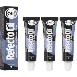 RefectoCil - Wimper- en Wenkbrauwverf - Blauw-zwart nr. 2 - 3 x 15 ml