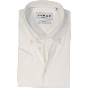Ledub - Modern Fit Overhemd - Lichtblauw - Poplin - Korte Mouwen