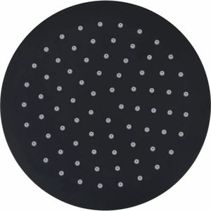 vidaXL Douchekop - Douchekoppen - Regendouchekop - Regendouchekoppen - Regendouchekop rond 20 cm roestvrij staal zwart