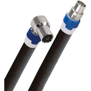 Coax kabel op de hand gemaakt - 5 meter - Zwart - IEC 4G Proof Antennekabel - Male recht en Female haakse pluggen - lengte van 0.5 tot 30 meter