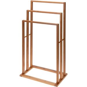 Excellent Houseware handdoeken drogen staand rek bamboe 40 x 24 x 82 cm