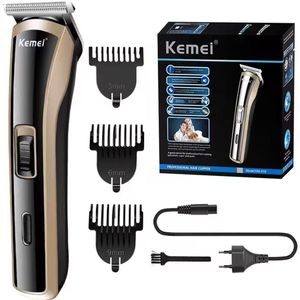 Krachtige Kemei Tondeuse - Usb-Oplaadbare Scheerapparaat voor Gezichtshaar, Hoofdhaar en Lichaamshaar - Perfecte Lichaamshaar Verzorging - Kleur: Rose Goud +Chrome