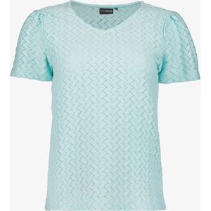 TwoDay dames T-shirt met structuur blauw - Maat L