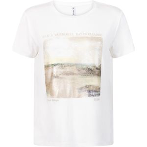 Zoso T-shirt Valerie Cotton Jersey T Shirt 251 0005-0007 Off White/sand Dames Maat - S