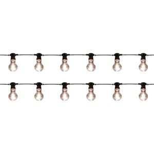 2x stuks feestverlichting lichtsnoer warm witte lampbolletjes 10 m - Binnen/buiten verlichting - LED lampjes