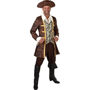 Magic By Freddy's - Piraat & Viking Kostuum - Stoere Piraat Zeldenbang - Man - Bruin - XXL - Carnavalskleding - Verkleedkleding