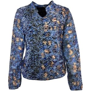 Pink Lady - Blouse N209 blauw v-hals - maat XL