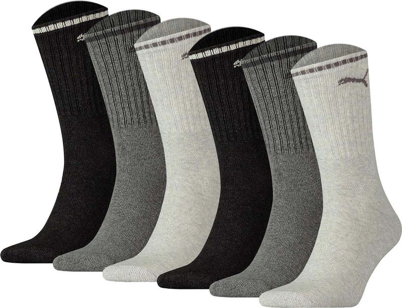 Puma - Sokken Set - 6 Stuks - Gedempte Comfortzool - Voor Dagelijks Gebruik en Sport