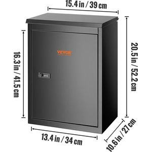T&L Store® Brievenbussen - Brievenbus zwart - Wandbrievenbus - Gecodeerd Slot - Anti-Diefstal - IPX3 Sterk Waterdicht - 39x27x52 cm