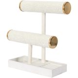 HOME DECO FACTORY - HD0572 - Sieradenhouder - Ivoorwit - Elegante Dubbele Lus