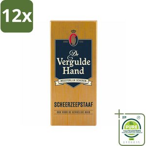 Vergulde Hand Scheerzeepstaaf 75 gr - Voordeelverpakking - 12 stuks - Scheerzeep - Scheerzeepstaaf