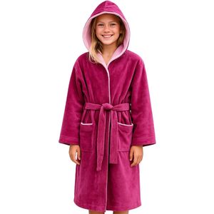 Unyqoos® Zachte katoenen badjas met capuchon voor kinderen en tieners met ruime zakken