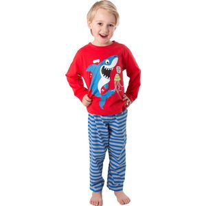 Amantes Pyjama Jongens rood Haai - maat 128/134