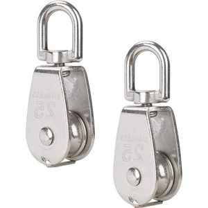 Enkele fleskabel M25 riemschijf - 304 roestvrij staal - draagkracht 150 kg - binnen en buiten - zilver - 2 stuks