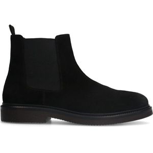 Manfield - Heren - Zwarte suède chelsea boots - Maat 47