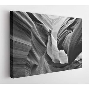 Tribute to ansel Adams, Black and white creative photography of Antelope canyon in Arizona, USA. Abstract photo, art, touristic destiny, erosion,  - Modern Art Canvas - Horizontal - 1323885155 - 80*60 Horizontal
