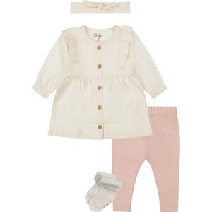 Dirkje Noppies - Kledingset - 4delig - Dirkje Jurkje met haarband - Legging - Light Dusty Pink - 1 paar noppies sokjes - Maat 86