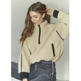 Co'Couture, Dames, Jassen, Beige, Maat: S Fleece,
